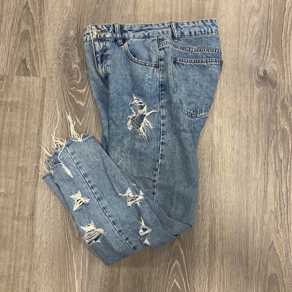Pull&bear denim shark bite jeans
